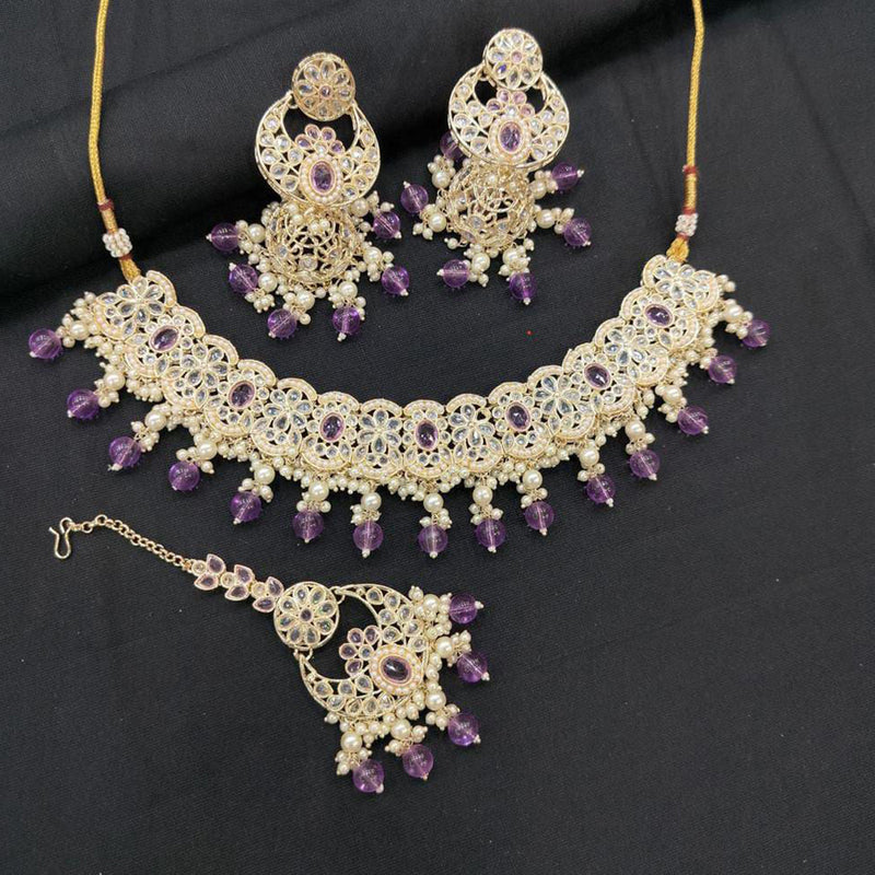 Manisha Jewellery Gold Plated Crystal Stone Necklace Set