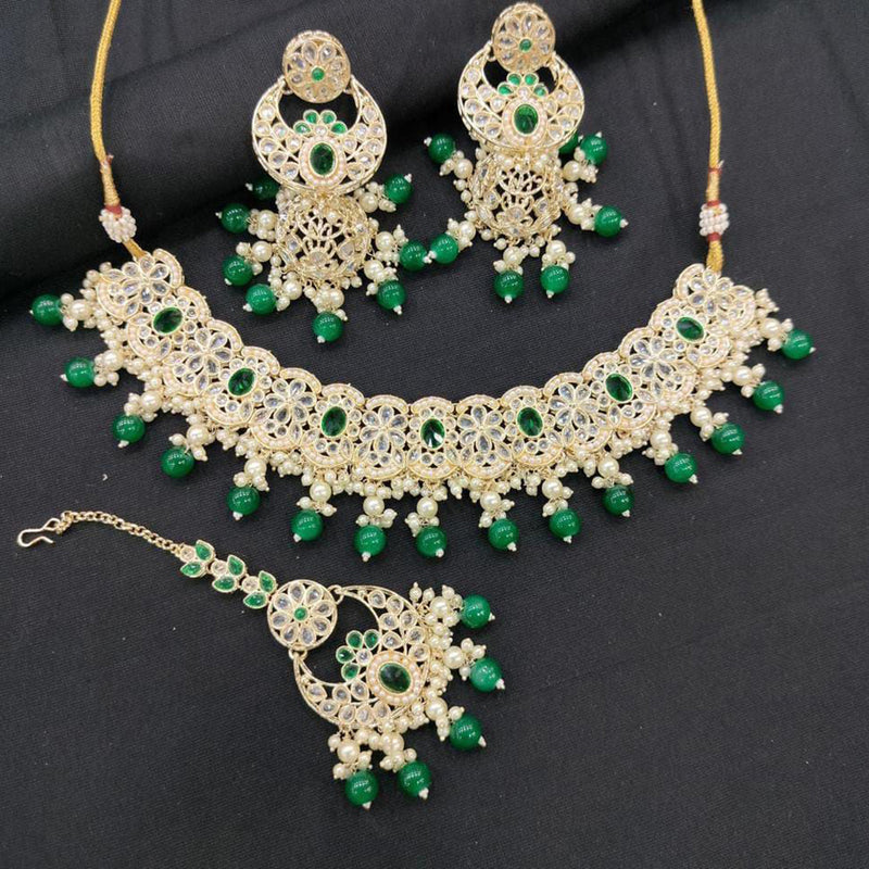 Manisha Jewellery Gold Plated Crystal Stone Necklace Set