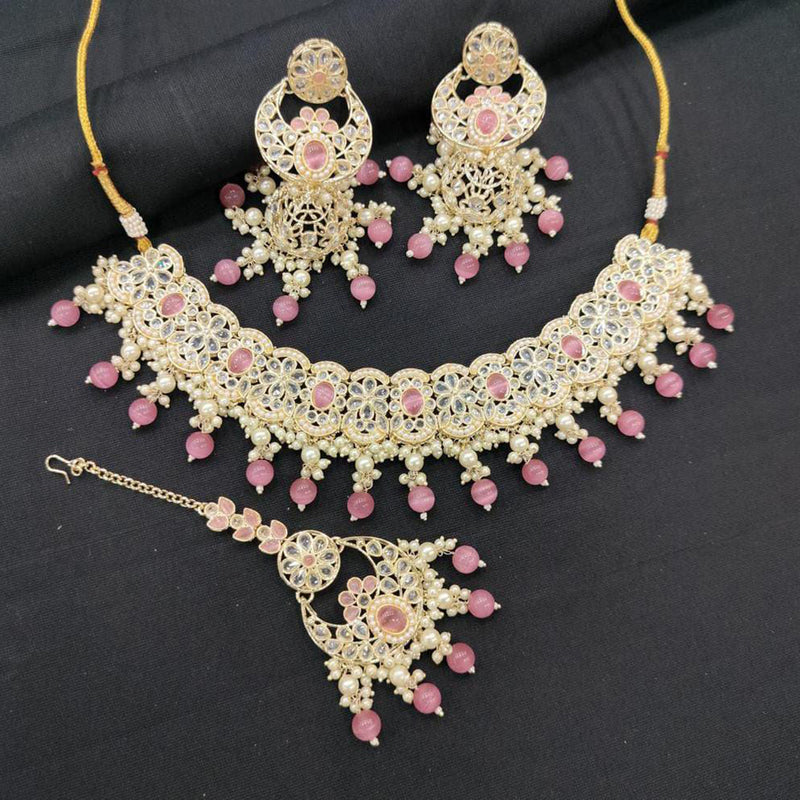 Manisha Jewellery Gold Plated Crystal Stone Necklace Set