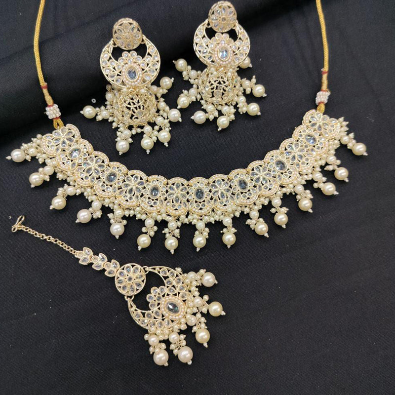 Manisha Jewellery Gold Plated Crystal Stone Necklace Set