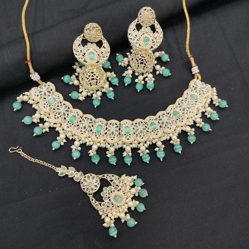 Manisha Jewellery Gold Plated Crystal Stone Necklace Set