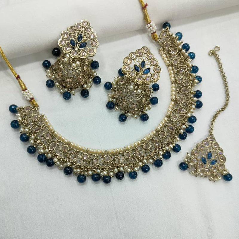 Manisha Jewellery Gold Plated Crystal Stone Necklace Set