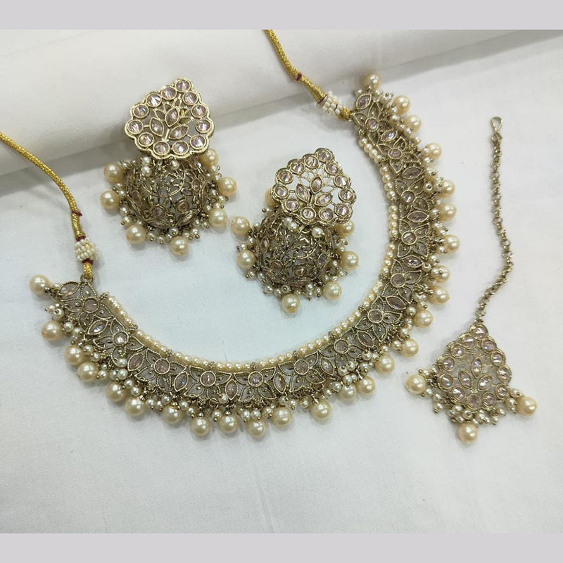 Manisha Jewellery Gold Plated Crystal Stone Necklace Set