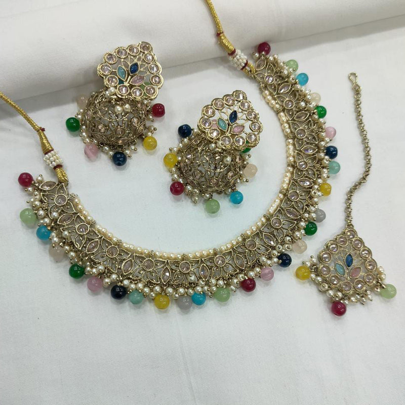 Manisha Jewellery Gold Plated Crystal Stone Necklace Set