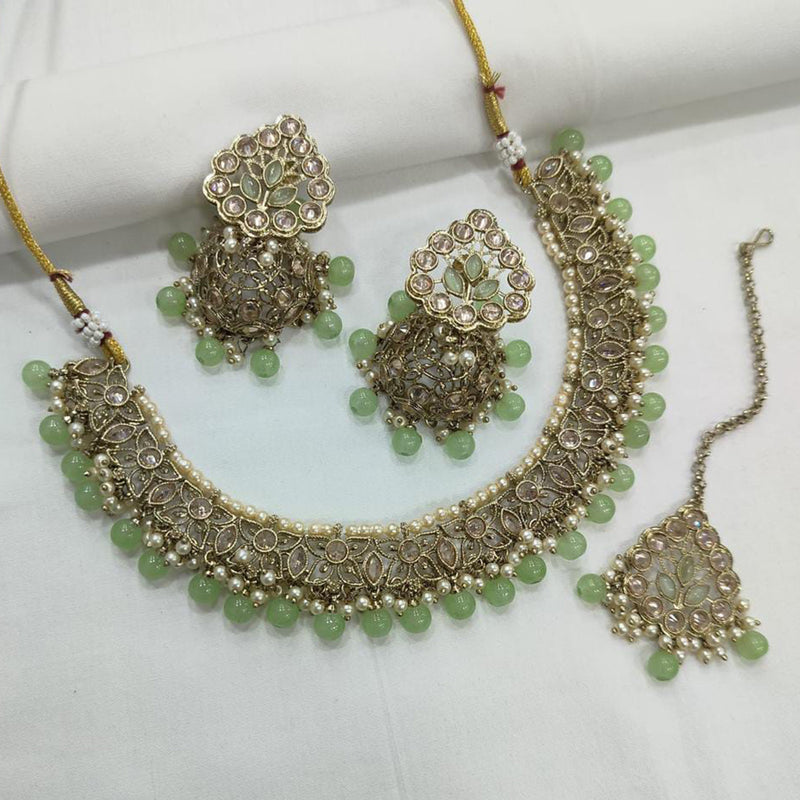 Manisha Jewellery Gold Plated Crystal Stone Necklace Set