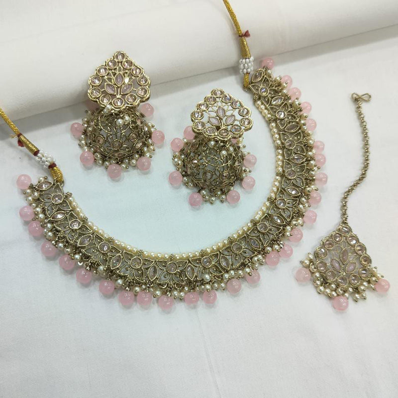 Manisha Jewellery Gold Plated Crystal Stone Necklace Set