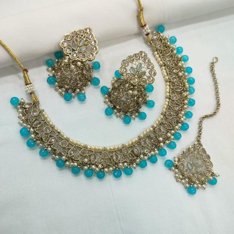 Manisha Jewellery Gold Plated Crystal Stone Necklace Set