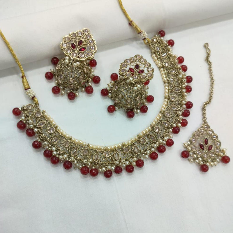 Manisha Jewellery Gold Plated Crystal Stone Necklace Set