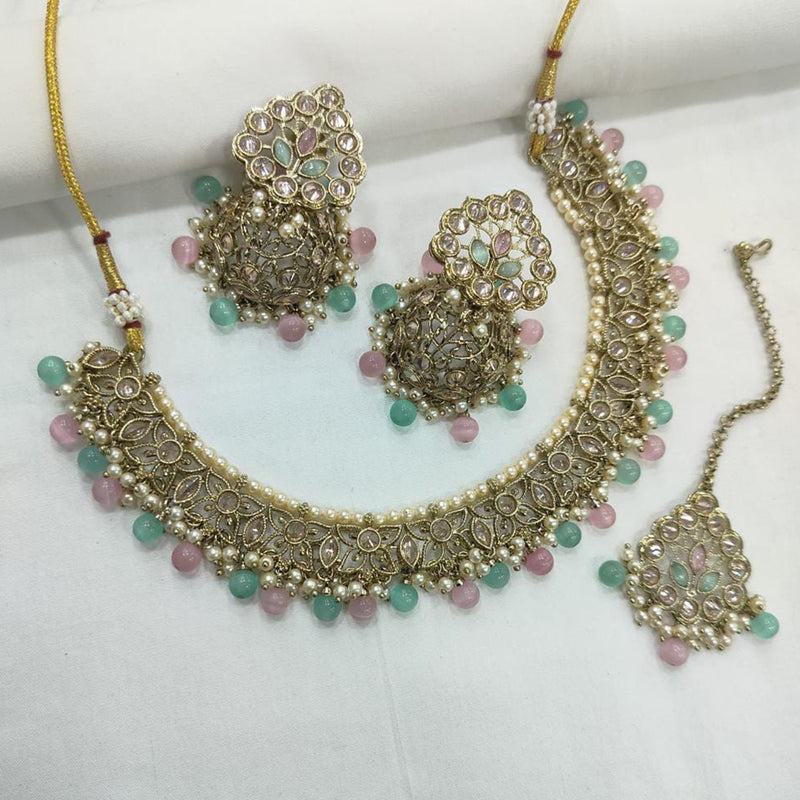 Manisha Jewellery Gold Plated Crystal Stone Necklace Set