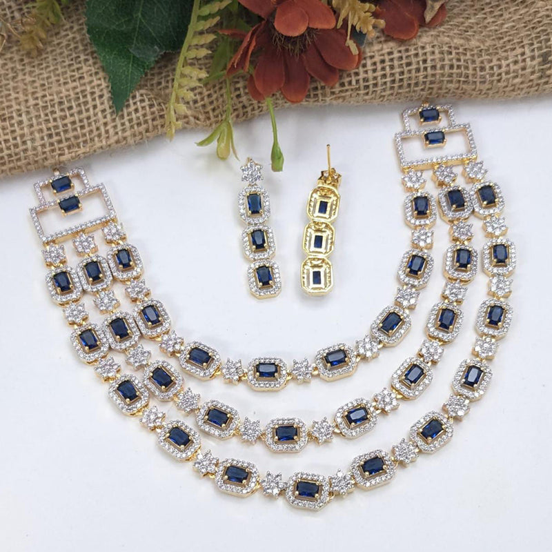 Manisha Jewellery Gold Plated AD Stone Necklace Set