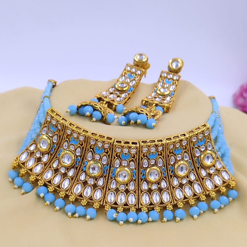 Manisha Jewellery Gold Plated Kundan Choker Necklace Set