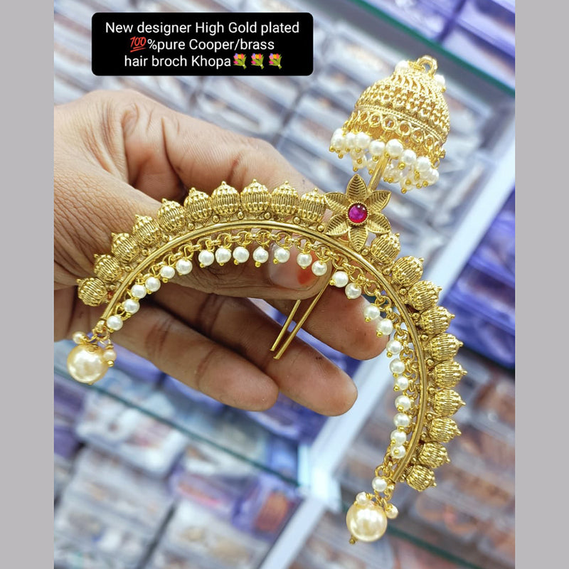 Manisha Jewellery Gold Plated Hair Brooch