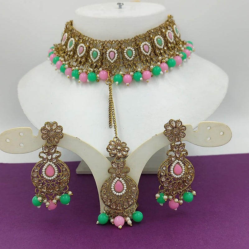 Manisha Jewellery Gold Plated Crystal Stone Necklace Set