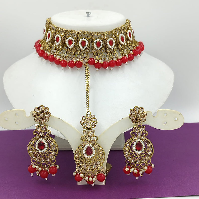 Manisha Jewellery Gold Plated Crystal Stone Necklace Set