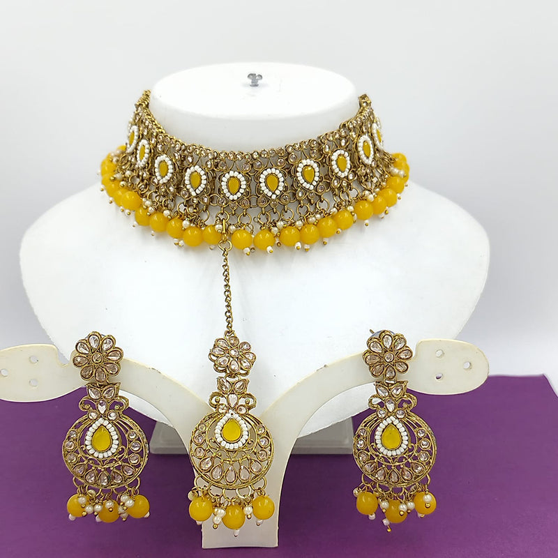 Manisha Jewellery Gold Plated Crystal Stone Necklace Set