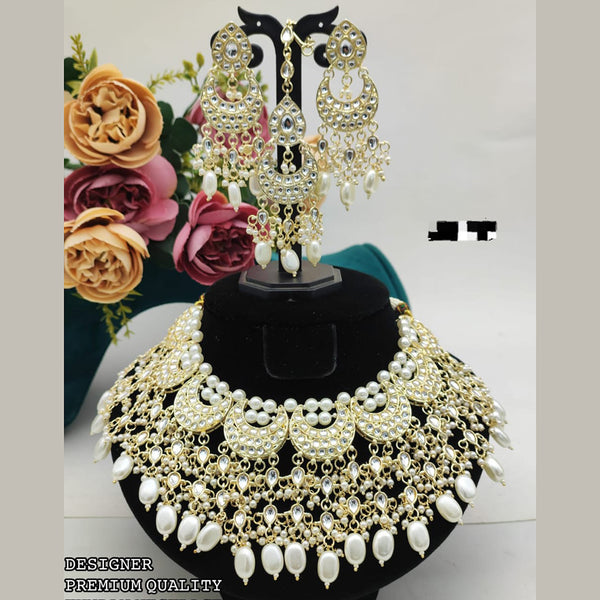 Manisha Jewellery Gold Plated Kundan Stone Necklace Set