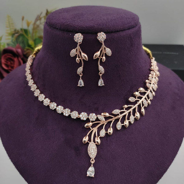 Manisha Jewellery Rose Gold Plated Austrian Stone Necklace Set