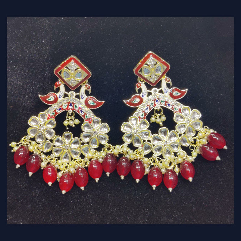 Manisha Jewellery Gold Plated Kundan Stone Dangler Earrings