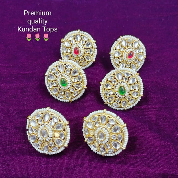 Manisha Jewellery Gold Plated Kundan Stud Earrings