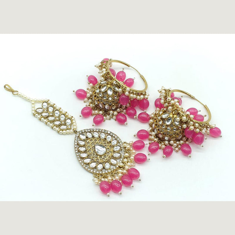 Manisha Jewellery Gold Plated Jhumki Earrings With Mangtikka