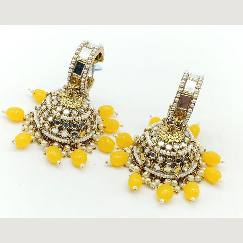 Manisha Jewellery Gold Plated Mirror Jhumki Earrings