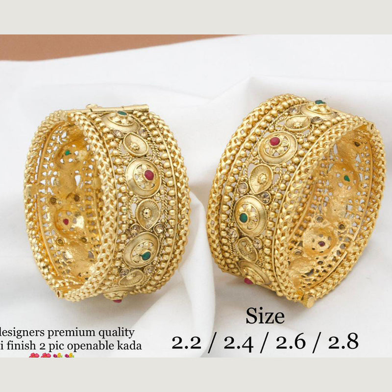 Manisha Jewellery Gold Plated Pota Stone Bangles Set