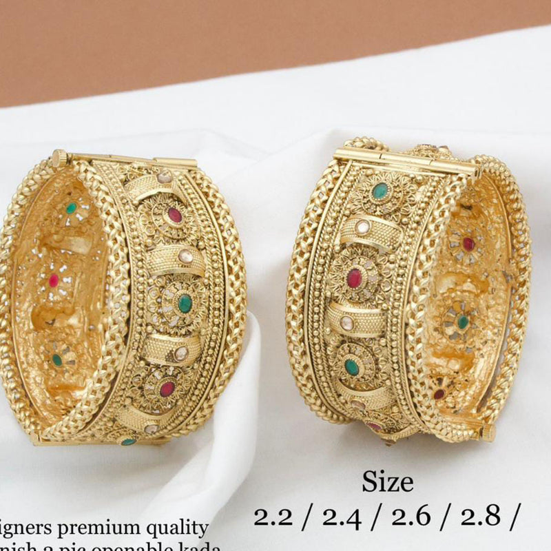 Manisha Jewellery Gold Plated Pota Stone Bangles Set