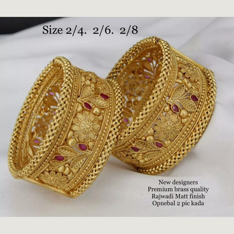 Manisha Jewellery Gold Plated Pota Stone Bangles Set