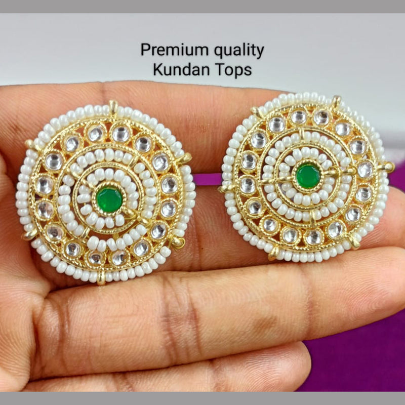 Manisha Jewellery Gold Plated Kundan Stone Stud Earrings