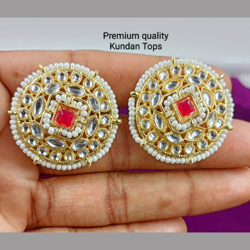 Manisha Jewellery Gold Plated Kundan Stone Stud Earrings