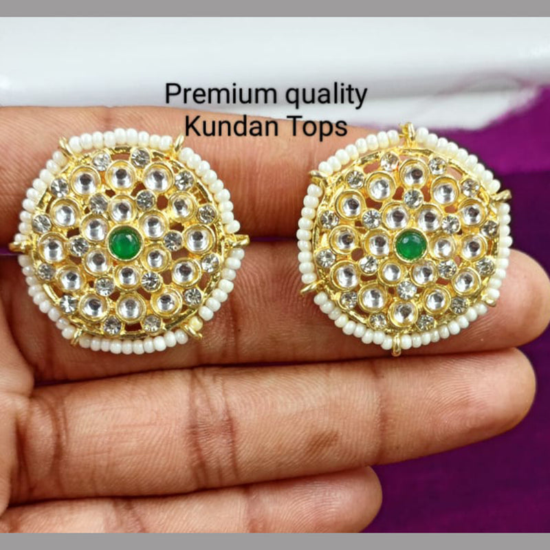 Manisha Jewellery Gold Plated Kundan Stone Stud Earrings