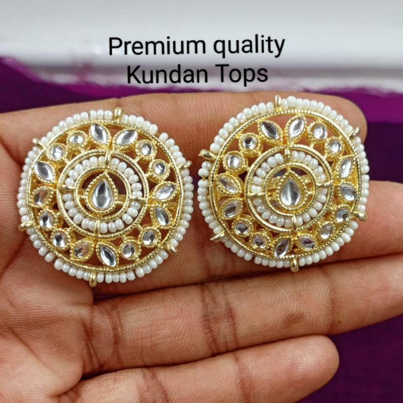 Manisha Jewellery Gold Plated Kundan Stone Stud Earrings