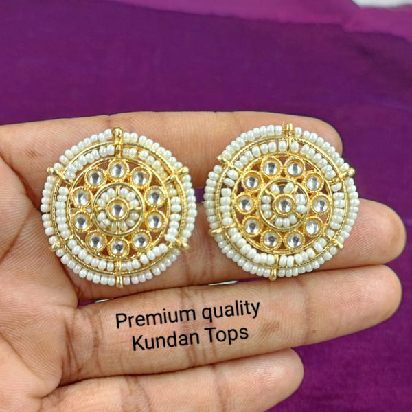 Manisha Jewellery Gold Plated Kundan Stone Stud Earrings