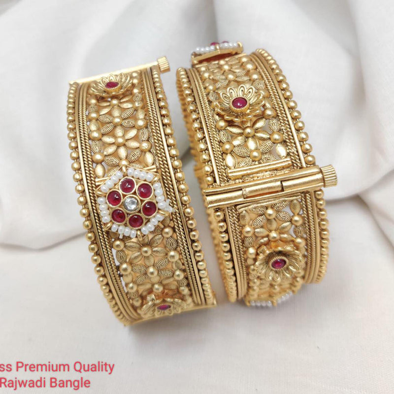 Manisha Jewellery Gold Plated Brass Openable Bangles Set