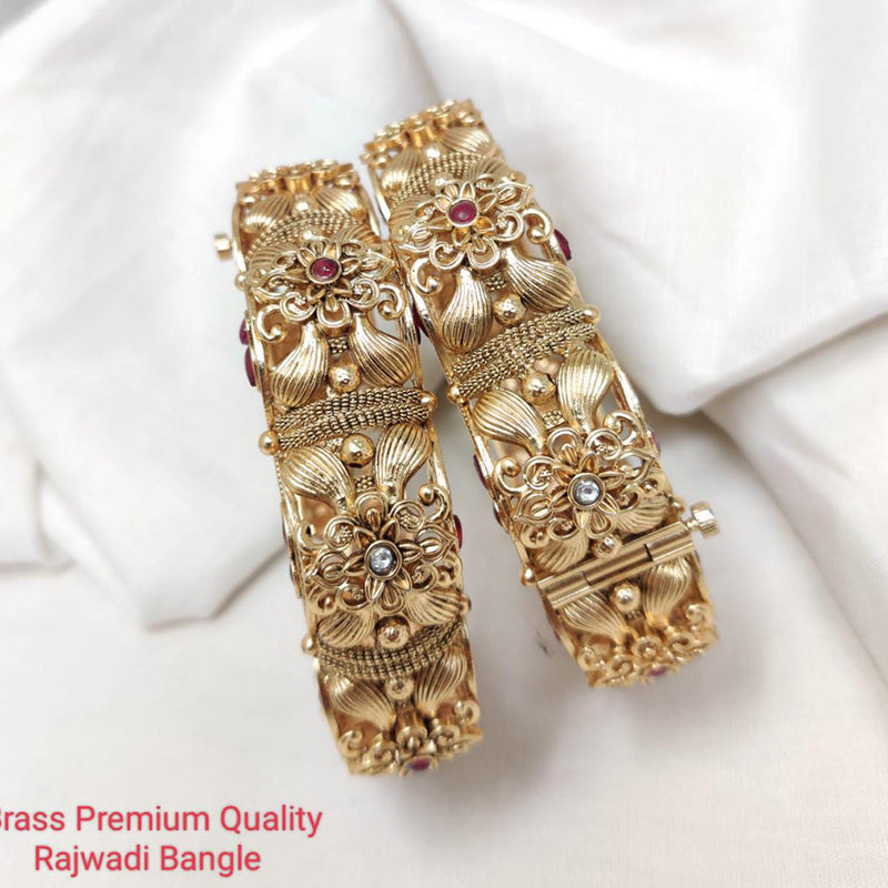 Manisha Jewellery Gold Plated Brass Openable Bangles Set