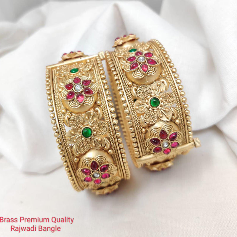 Manisha Jewellery Gold Plated Brass Openable Bangles Set