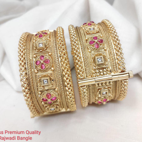 Manisha Jewellery Gold Plated Brass Openable Bangles Set