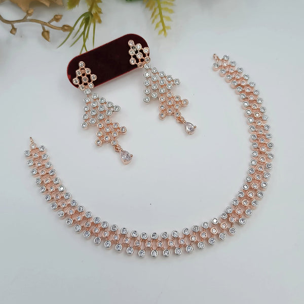 Manisha Jewellery Rose Gold Plated Austrian Stone Necklace Set