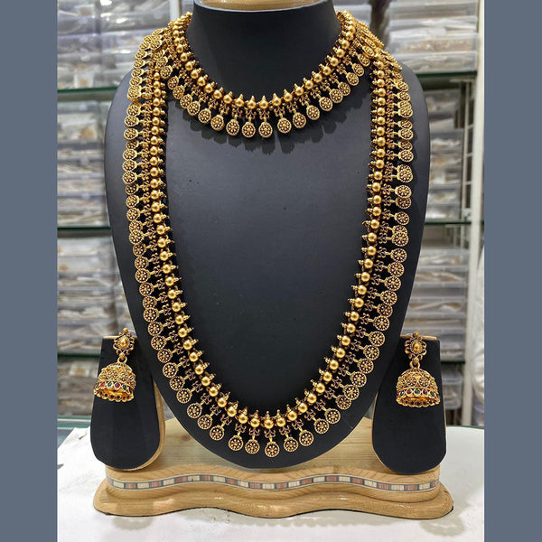Manisha Jewellery Gold Plated Double Necklace Set