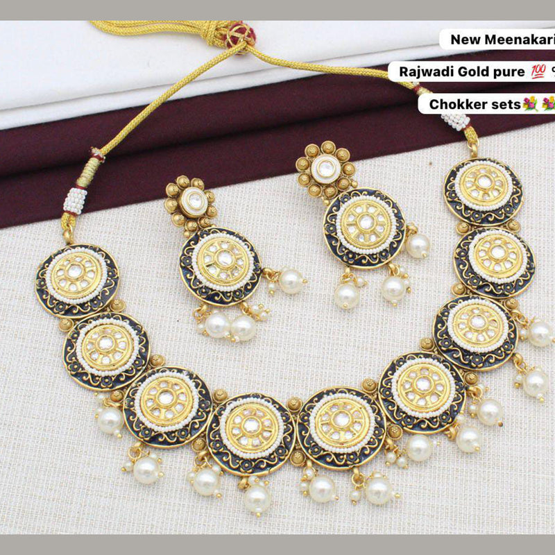 Manisha Jewellery Gold Plated Meenakari Necklace Set