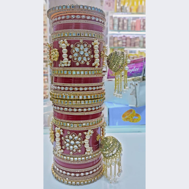 Manisha Jewellery Gold Plated Meenakari Bangles Set