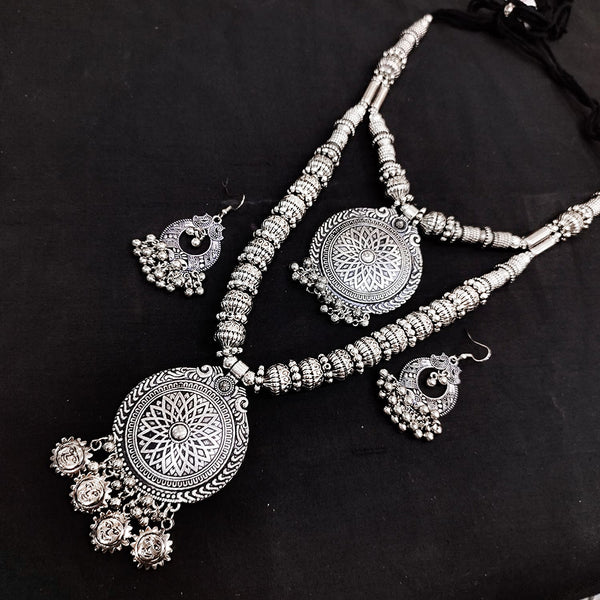 Manisha Jewellery Oxidised Plated Double Necklace Set