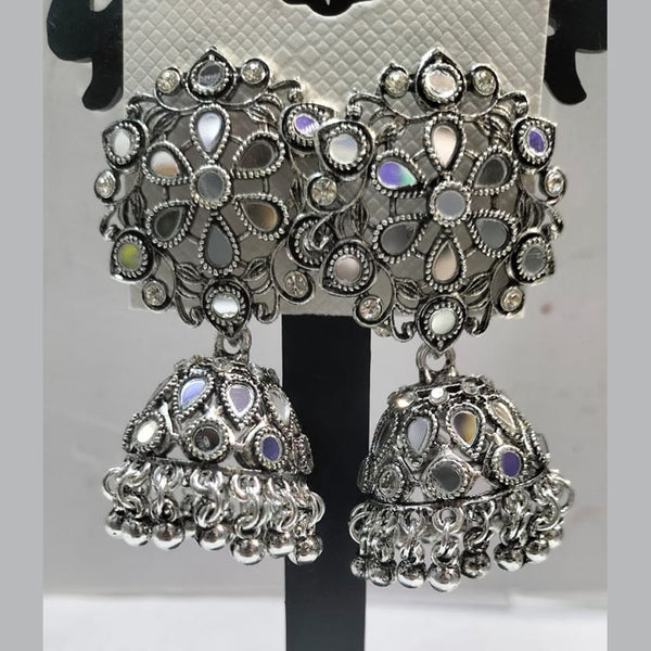 Manisha Jewellery Oxidised Plated Mirror Jhumki Earrings