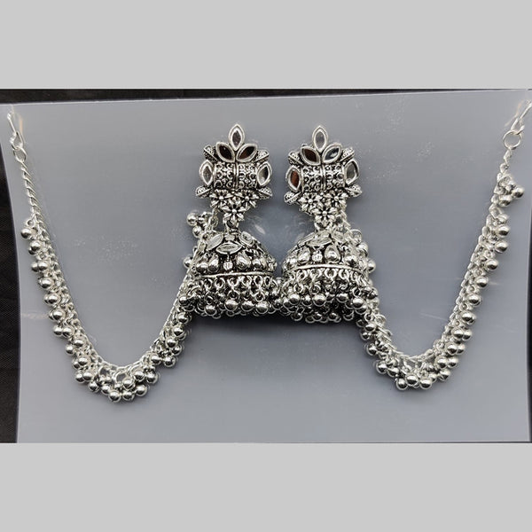 Manisha Jewellery Silver Plated Kanchain Mirror Jhumki Earrings