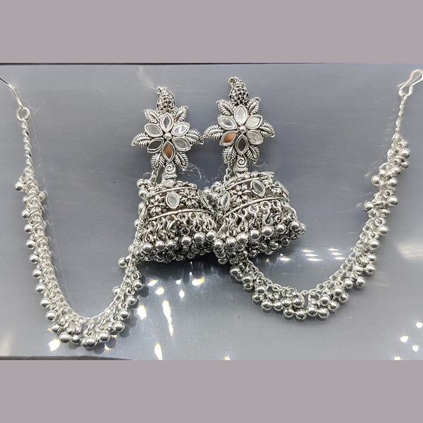 Manisha Jewellery Silver Plated Kanchain Mirror Jhumki Earrings