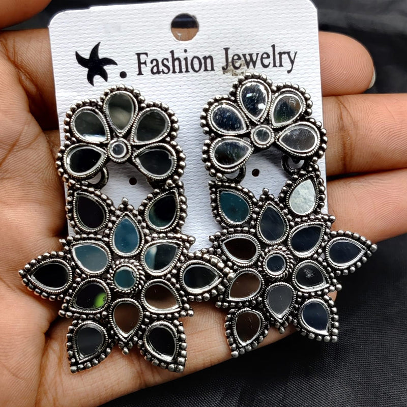 Manisha Jewellery Oxidised Plated Mirror Dangler Earrings