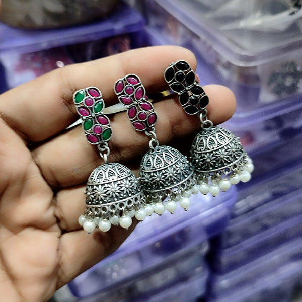 Manisha Jewellery Oxidised Plated Jhumki Earrings