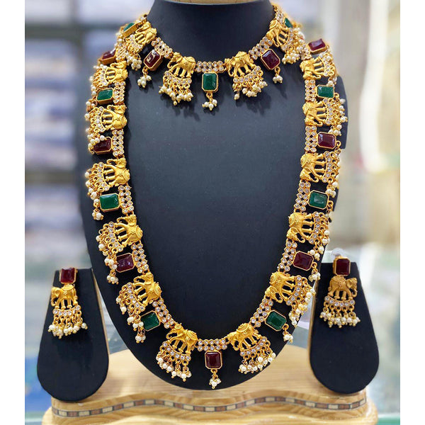 Manisha Jewellery Gold Plated Double Necklace Set