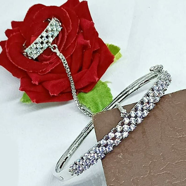 Manisha Jewellery Silver Plated Austrian Stone Hand Harness