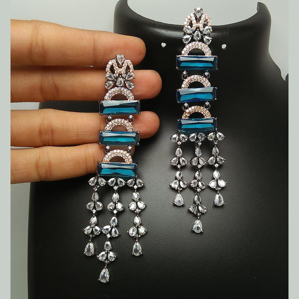 Manisha Jewellery  2Tone  Plated AD Dangler Earrings
